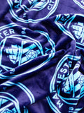 Manchester City FC Crest Throw Size Fleece Blanket (SUPER SOFT)