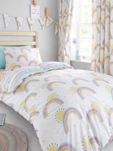 Rainbow and Sunshine Toddler/ Junior/ Cot Quilt Cover Set
