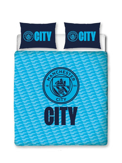 Manchester City FC Crest "Reversible" Football Double to Queen Quilt Cover Set