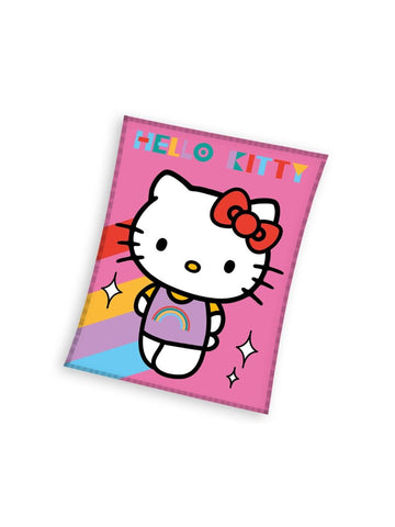 Hello Kitty Rainbow Fleece Large Throw Blanket