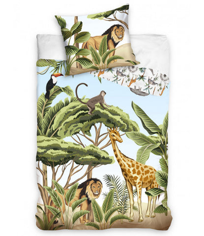 Jungle Monkey Cotton Single Quilt Cover Set EURO Case