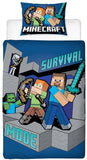 Minecraft Survive "Reversible" Licensed Single Quilt Cover Set