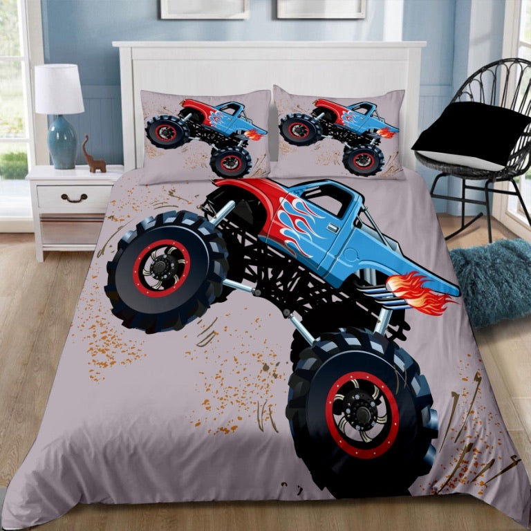 Monster Truck Quilt Cover Set Kids Korna