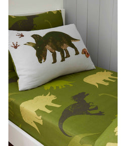 Prehistoric Dinosaur Single fitted sheet & Pillowcase
