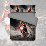 Dirt Bike Motorbike Red Quilt Cover Set