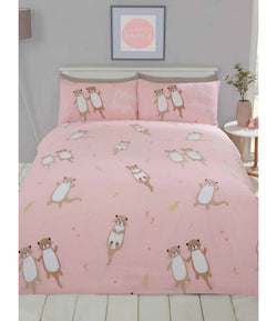 OTTERLY AMAZING OTTERS Pink Single Quilt Cover Set