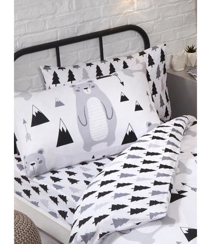SCANDI BEAR Toddler/Junior fitted sheet & Pillowcase