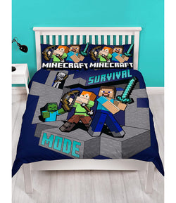 Minecraft Survive "Reversible" Licensed Double to Queen Quilt Cover Set