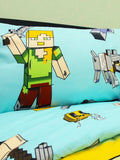 Minecraft Adventure Double to Queen Quilt Cover Set - POLYESTER