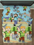 Minecraft Adventure Double to Queen Quilt Cover Set - POLYESTER