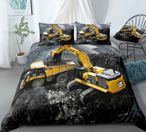 PRE ORDER Construction Excavator & Dump Truck Quilt Cover Set