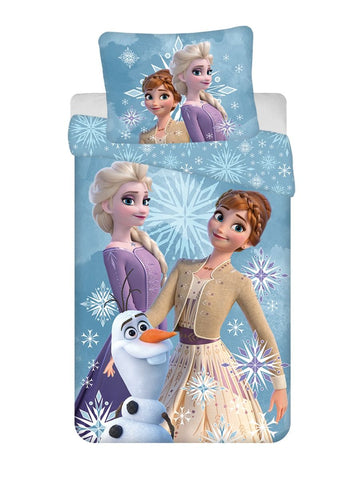 Frozen White Snowflake Single Quilt Cover Set EURO CASE