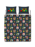 Nintendo Super Mario Blackened Double to Queen Quilt Cover Set - POLYESTER
