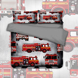 PRE ORDER Fire Trucks & Rescue Vehicles Quilt Cover Set