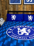 Chelsea FC Geometric "Reversible" Football Double to Queen Quilt Cover Set