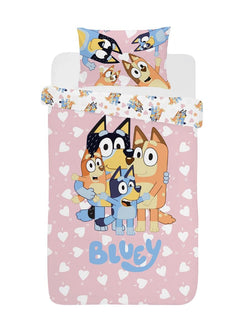 Bluey I Love U Cotton Single Quilt Cover Set