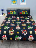 Nintendo Super Mario Blackened Double to Queen Quilt Cover Set - POLYESTER