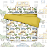 PRE ORDER Little Wheels Cars Buses Trucks Quilt Cover Set
