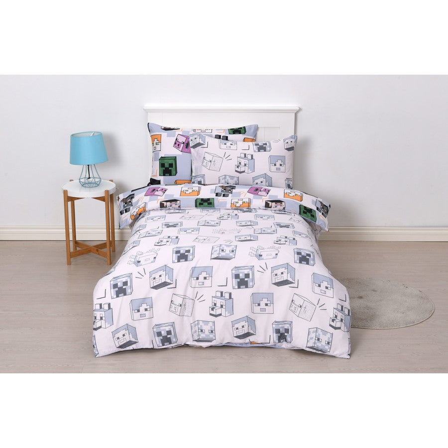 Minecraft Reversible Single Quilt Cover Set – Kids Korna