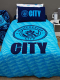 Manchester City FC Crest "Reversible" Football Single Quilt Cover Set