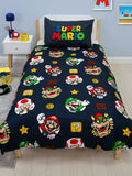 Nintendo Super Mario Blackened Single Quilt Cover Set POLYESTER