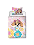 Paw Patrol Flowers Reversible - Toddler/ Junior/ Cot Quilt Cover Set