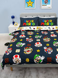 Nintendo Super Mario Blackened Double to Queen Quilt Cover Set - POLYESTER