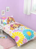 Paw Patrol Flowers Reversible - Toddler/ Junior/ Cot Quilt Cover Set