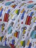 Bright Trucks Single Quilt Cover Set