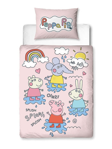 Peppa Pig Playful Reversible - Toddler/ Junior/ Cot Quilt Cover Set
