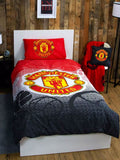 Manchester United FC Crest "Reversible" Football Single Quilt Cover Set
