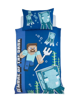 Minecraft Beware Of The Dark Single Quilt Cover Set