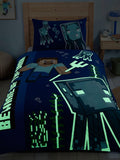 Minecraft Beware Of The Dark Single Quilt Cover Set