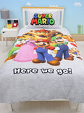 Super Mario Bros Here We Go "Reversible" Licensed Single Quilt Cover Set