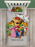 Super Mario Bros Here We Go "Reversible" Licensed Single Quilt Cover Set