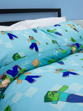 Minecraft Level Up Double to Queen Quilt Cover Set - POLYESTER
