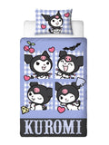 Hello Kitty Kuromi Rebel Single Quilt Cover Set POLYESTER