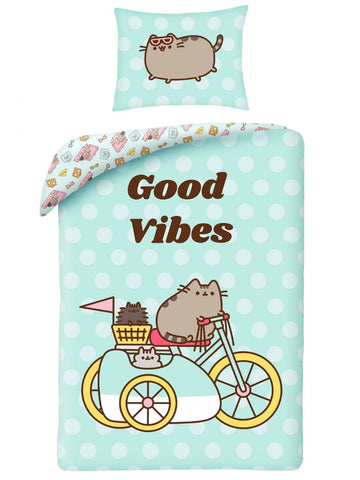 Pusheen Good Vibes Single Quilt Cover Set EU CASE