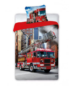 Fire Engine Cotton Single Quilt Cover Set EURO Case