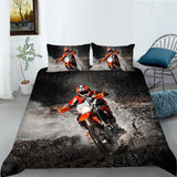 Dirt Bike Motorbike Red Quilt Cover Set