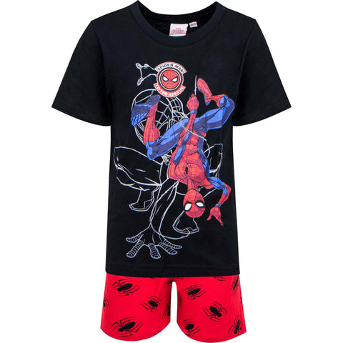 Spiderman Summer Pjs Pyjamas Black