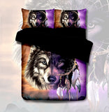 PRE ORDER Colourful Wolf Dream Catcher Quilt Cover Set