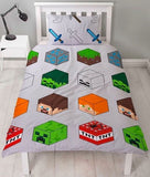 Minecraft Pixel Licensed Single Quilt Cover Set POLYESTER