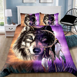 PRE ORDER Colourful Wolf Dream Catcher Quilt Cover Set