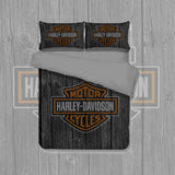 PRE ORDER Harley Davidson Wood Grain Quilt Cover Set