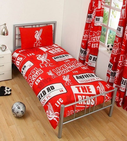 Liverpool FC Patch "Reversible" Football Single Quilt Cover Set