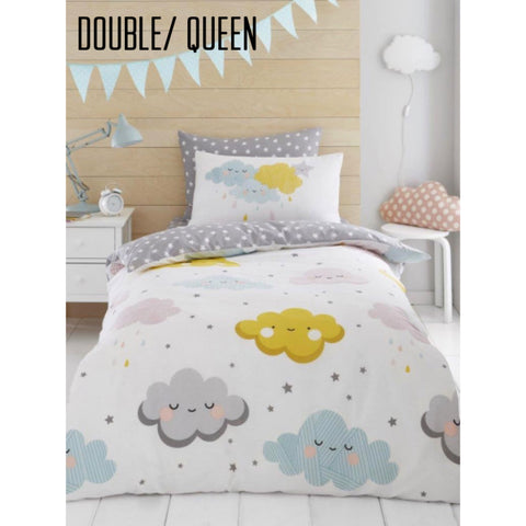 Happy Clouds Double to Queen Quilt Cover Set