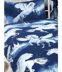 Unicorn Navy - Toddler/ Junior/ Cot Quilt Cover Set