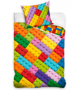 Building Blocks Diagonal (Lego) Single Quilt Cover Set EURO CASE