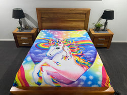 Rainbow Unicorn Queen Faux Mink Blanket All Season